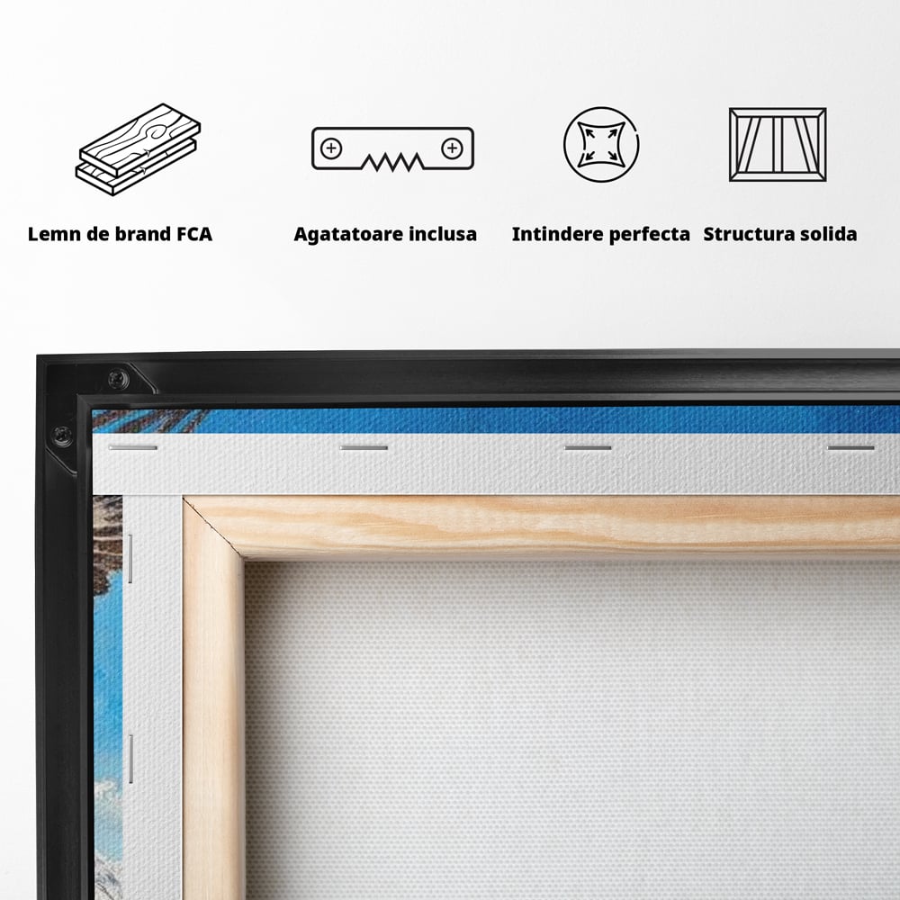 Tablou Canvas Premium, LuxCanva® M1074, Singur printre Alpi, Pasare, Vultur, Aripi, Zbor, Inaltime, Munti, Piscuri, Nori, Zapada, Gheata, Orizont, Libertate, Birou, Living, Camera Copil