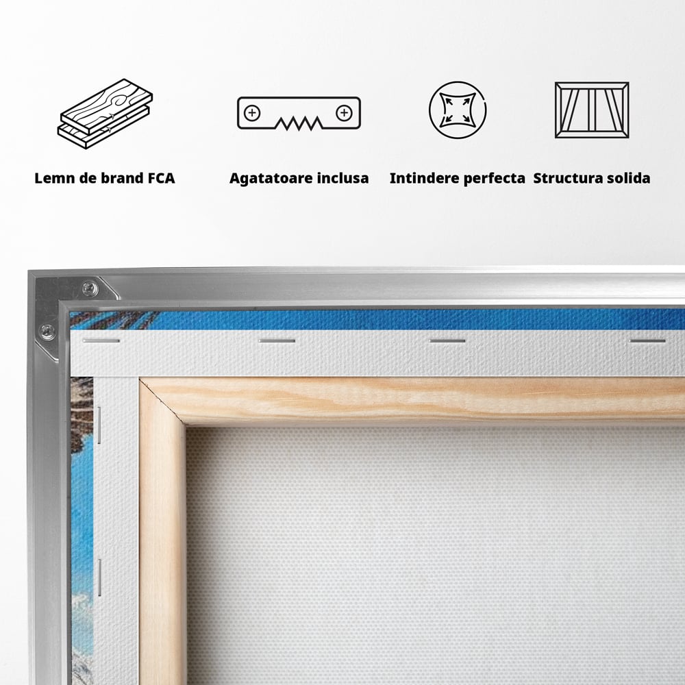 Tablou Canvas Premium, LuxCanva® M1074, Singur printre Alpi, Pasare, Vultur, Aripi, Zbor, Inaltime, Munti, Piscuri, Nori, Zapada, Gheata, Orizont, Libertate, Birou, Living, Camera Copil