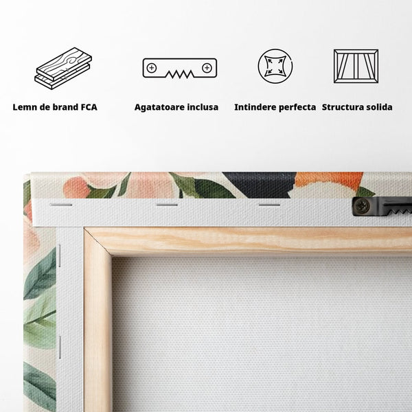 Tablou Canvas Premium, LuxCanva® M1078, Clipa Inflorita, Petale, Flori, Primavara, Oriental, Asiatic, Pasare, Pene, Inocenta, Natura, Portret, Minimalist, Birou, Living, Camera Copil