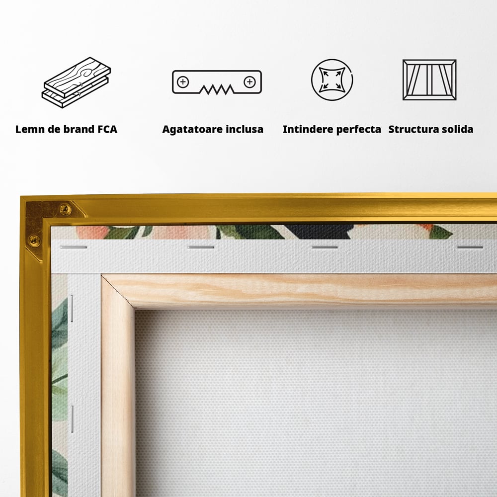 Tablou Canvas Premium, LuxCanva® M1078, Clipa Inflorita, Petale, Flori, Primavara, Oriental, Asiatic, Pasare, Pene, Inocenta, Natura, Portret, Minimalist, Birou, Living, Camera Copil