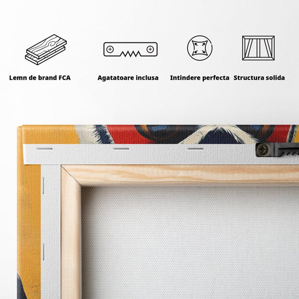 Tablou Canvas Premium, LuxCanva® M1081, Profet in Mantie Albastra, Ochi, Privire, Portret, Bufnita, Pasare, Albastru, Mantie, Nocturn, Regal, Calm, Birou, Living, Camera Copil