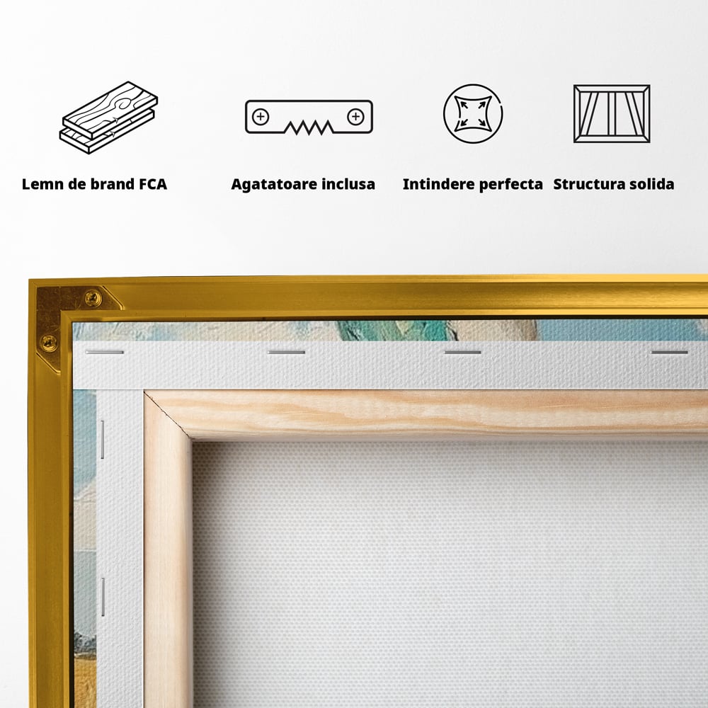 Leinwand Wandbilder Leinwand Premium, LuxCanva® M1082, Golden Camp Sentinel, Specht, Vogel, Campie, Rustikal, Rustikal, Fliegen, Vegetation, Grau, Lan, Natur, Pfahl, Büro, Wohnen, Kinderzimmer