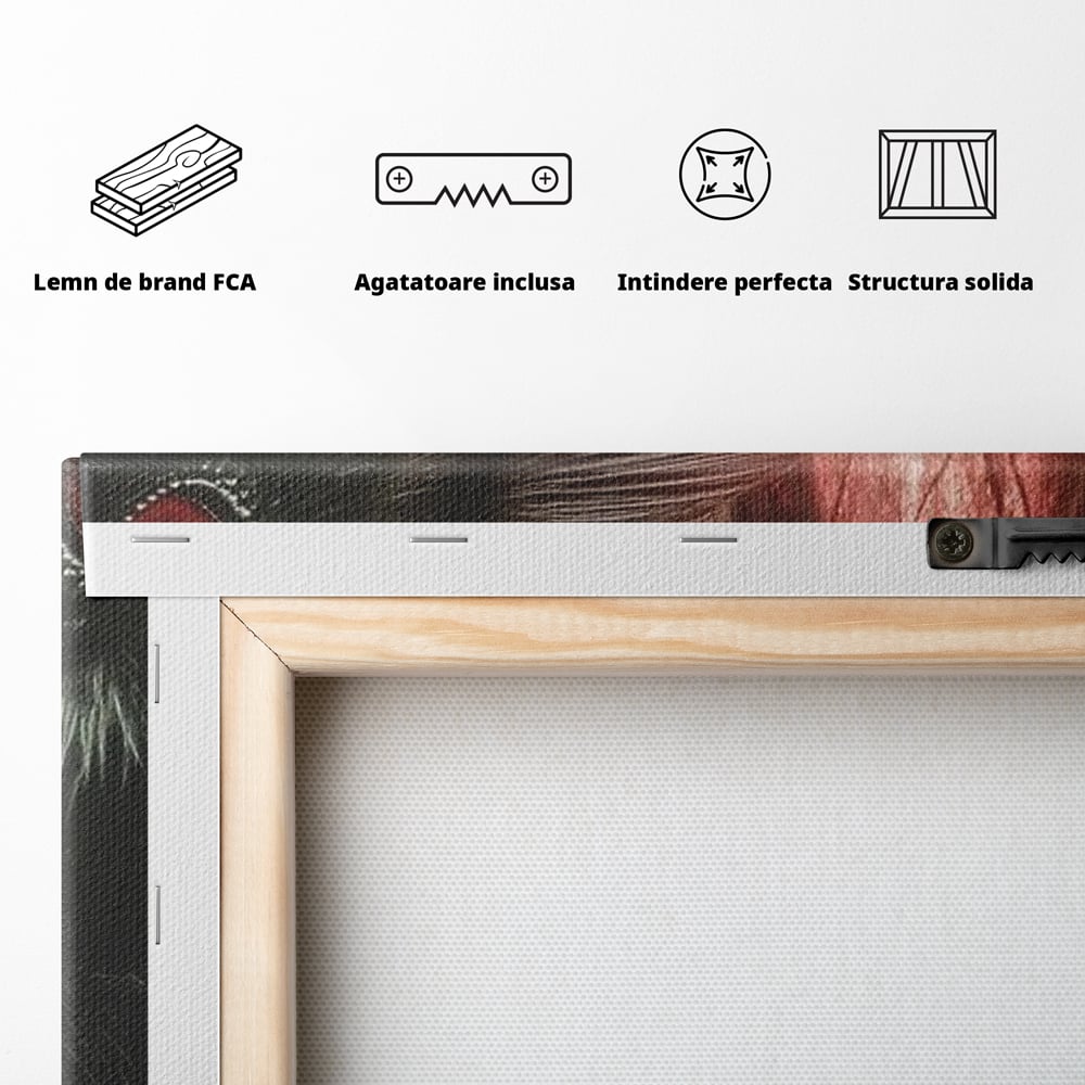 Tablou Canvas Premium, LuxCanva® M1084, Fereastra dintre Lumi, Corb, Privire, Ochi, Viziune, Portal, Magie, Secret, Revelatie, Mister, Pasare, Fereastra, Birou, Living, Camera Copil