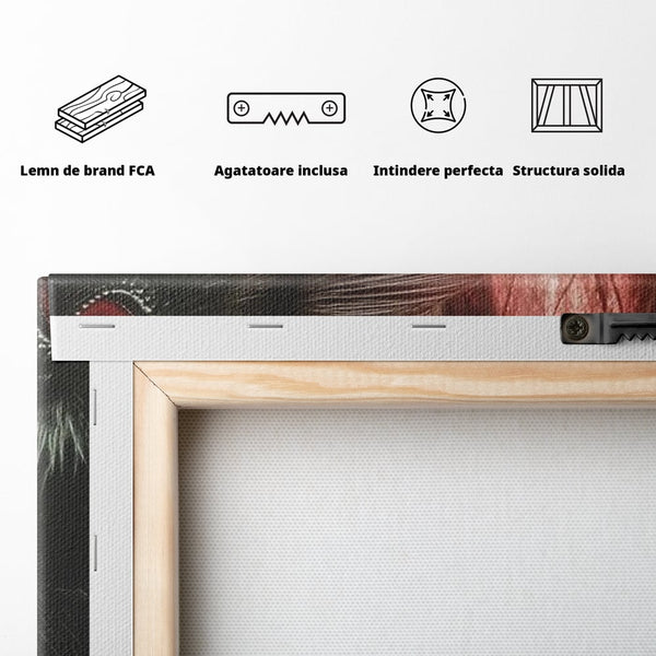 Tablou Canvas Premium, LuxCanva® M1084, Fereastra dintre Lumi, Corb, Privire, Ochi, Viziune, Portal, Magie, Secret, Revelatie, Mister, Pasare, Fereastra, Birou, Living, Camera Copil