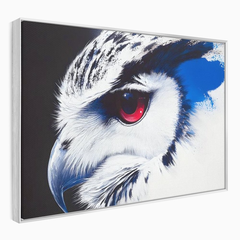 Leinwandbilder Premium, LuxCanva® M1091, Feuer in der Nacht Iris, Augen, Iris, Blick, Rot, Geheimnis, Weisheit, Textur, Tinte, Eule, Vogel, Portrait, Büro, Wohnen, Kinderzimmer