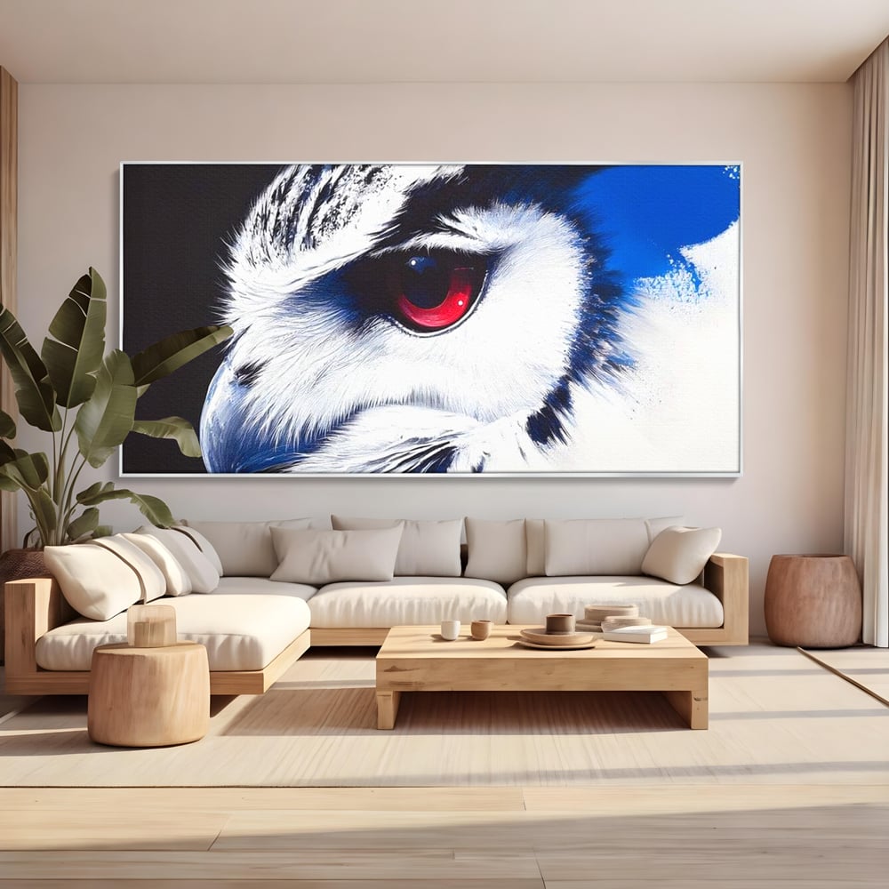 Leinwandbilder Premium, LuxCanva® M1091, Feuer in der Nacht Iris, Augen, Iris, Blick, Rot, Geheimnis, Weisheit, Textur, Tinte, Eule, Vogel, Portrait, Büro, Wohnen, Kinderzimmer