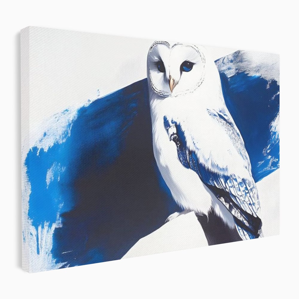 Tablou Canvas Premium, LuxCanva® M1093, Contur de Gheata, Cobalt, Gheata, Alb, Puritate, Mister, Bufnita, Claritate, Meditatie, Natural, Calm, Relaxare, Birou, Living, Camera Copil