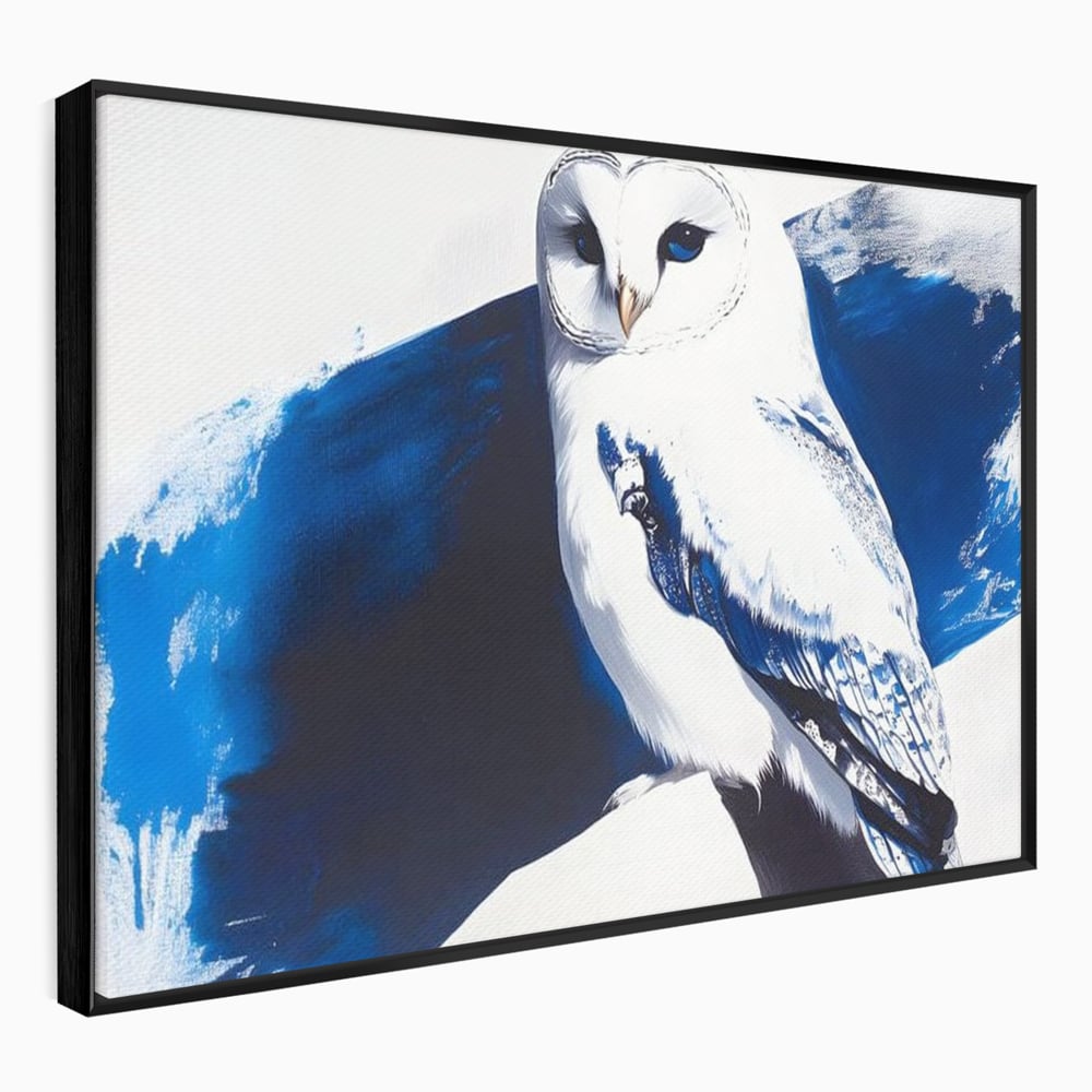 Tablou Canvas Premium, LuxCanva® M1093, Contur de Gheata, Cobalt, Gheata, Alb, Puritate, Mister, Bufnita, Claritate, Meditatie, Natural, Calm, Relaxare, Birou, Living, Camera Copil