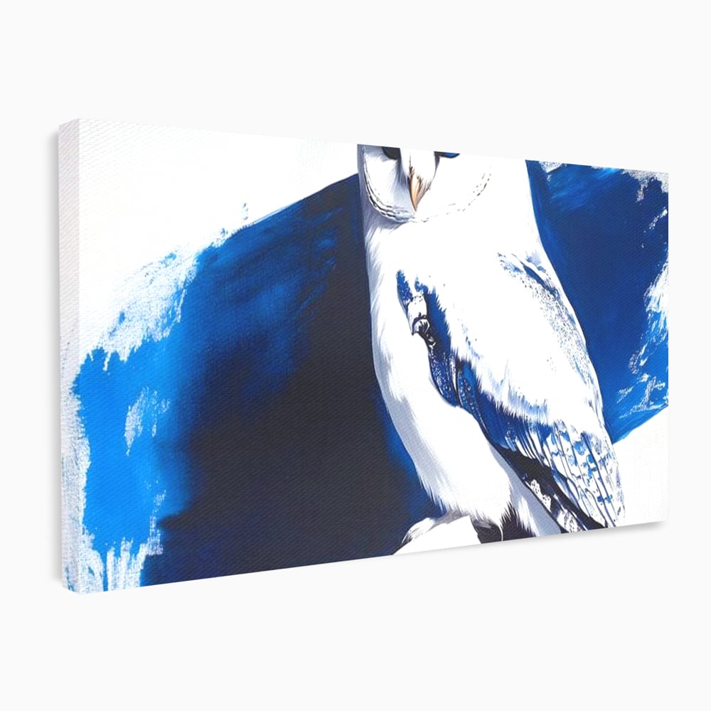 Tablou Canvas Premium, LuxCanva® M1093, Contur de Gheata, Cobalt, Gheata, Alb, Puritate, Mister, Bufnita, Claritate, Meditatie, Natural, Calm, Relaxare, Birou, Living, Camera Copil