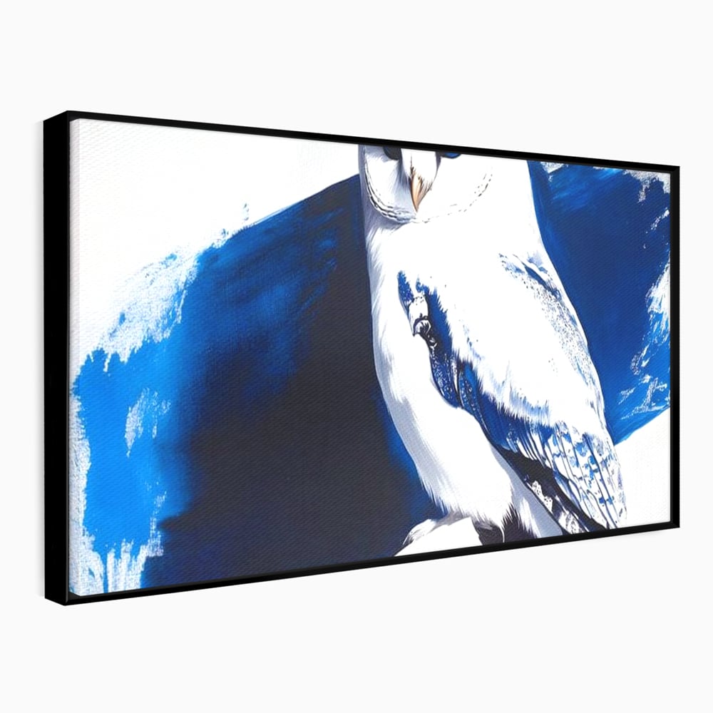 Tablou Canvas Premium, LuxCanva® M1093, Contur de Gheata, Cobalt, Gheata, Alb, Puritate, Mister, Bufnita, Claritate, Meditatie, Natural, Calm, Relaxare, Birou, Living, Camera Copil