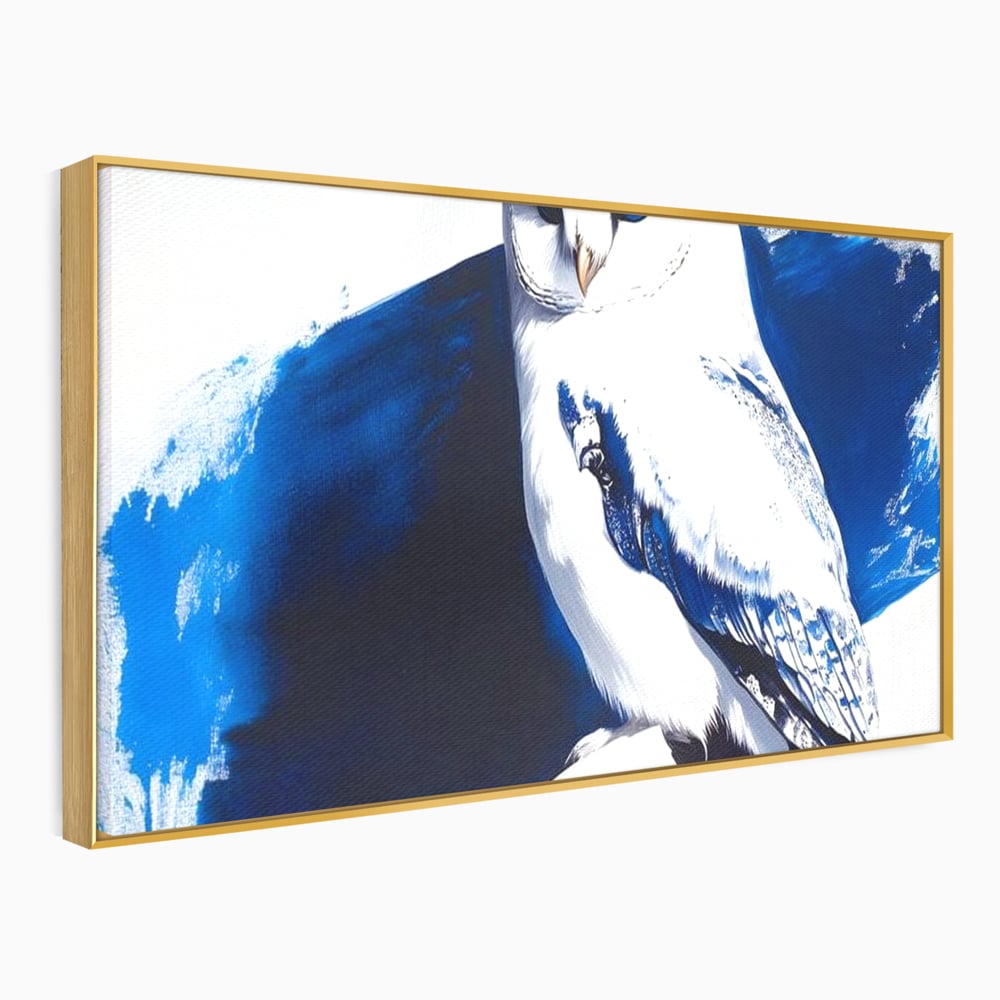 Tablou Canvas Premium, LuxCanva® M1093, Contur de Gheata, Cobalt, Gheata, Alb, Puritate, Mister, Bufnita, Claritate, Meditatie, Natural, Calm, Relaxare, Birou, Living, Camera Copil