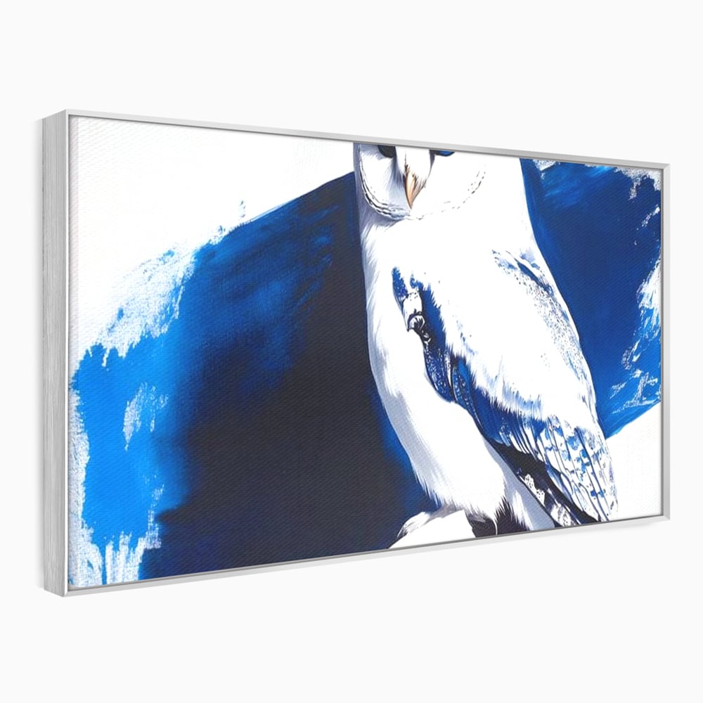 Tablou Canvas Premium, LuxCanva® M1093, Contur de Gheata, Cobalt, Gheata, Alb, Puritate, Mister, Bufnita, Claritate, Meditatie, Natural, Calm, Relaxare, Birou, Living, Camera Copil