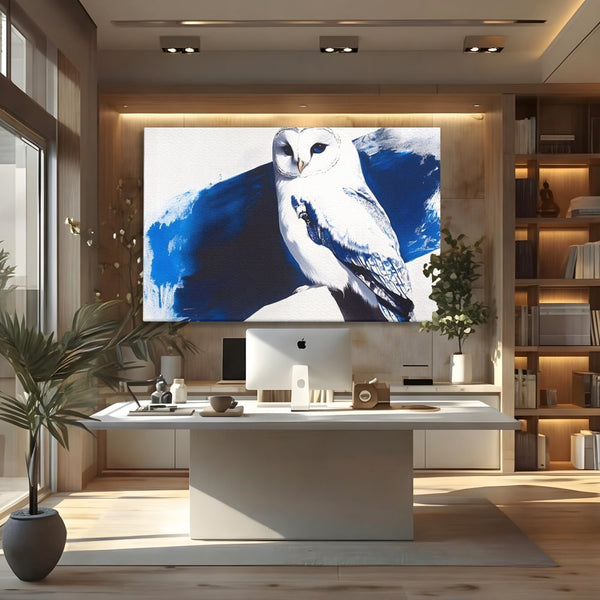 Tablou Canvas Premium, LuxCanva® M1093, Contur de Gheata, Cobalt, Gheata, Alb, Puritate, Mister, Bufnita, Claritate, Meditatie, Natural, Calm, Relaxare, Birou, Living, Camera Copil