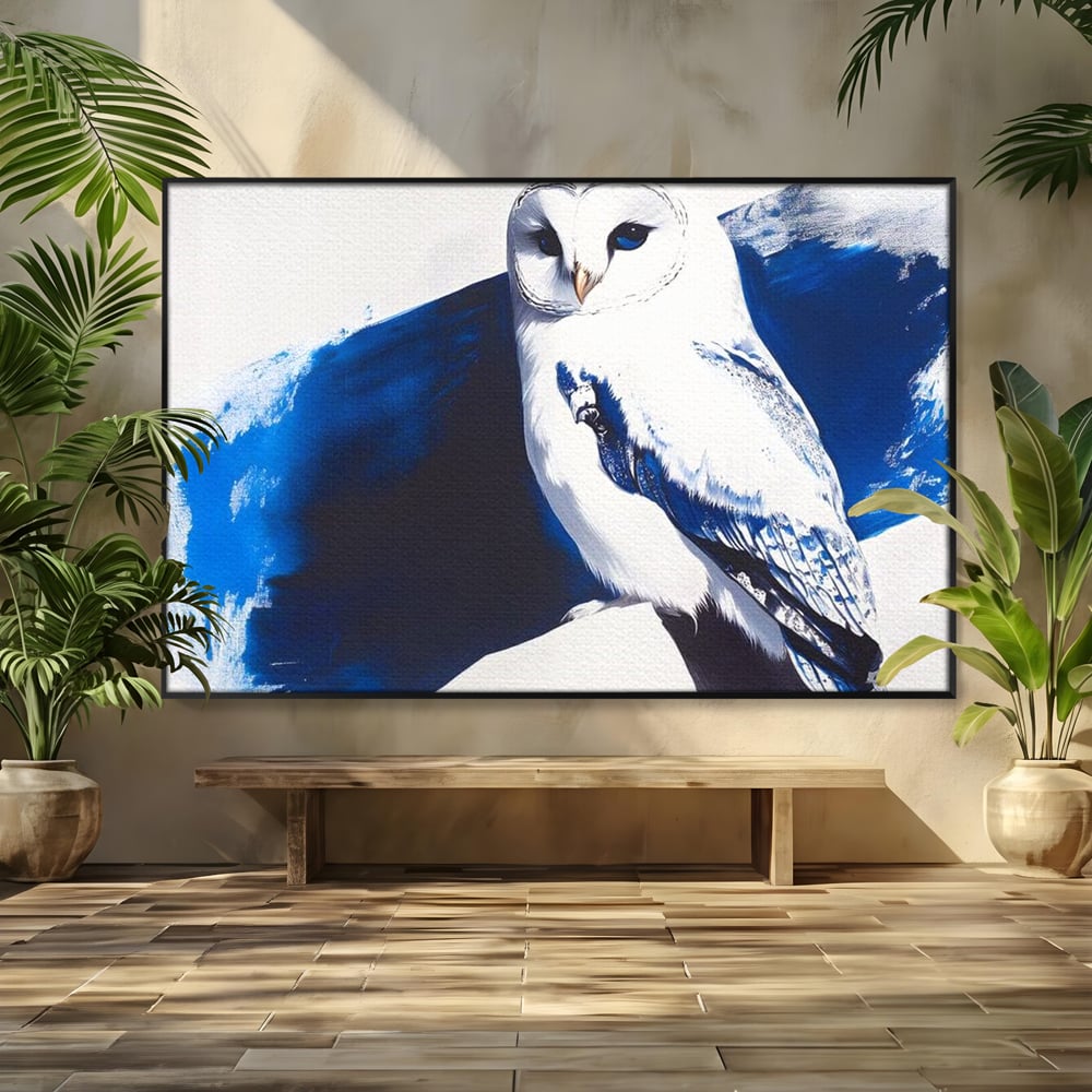 Tablou Canvas Premium, LuxCanva® M1093, Contur de Gheata, Cobalt, Gheata, Alb, Puritate, Mister, Bufnita, Claritate, Meditatie, Natural, Calm, Relaxare, Birou, Living, Camera Copil