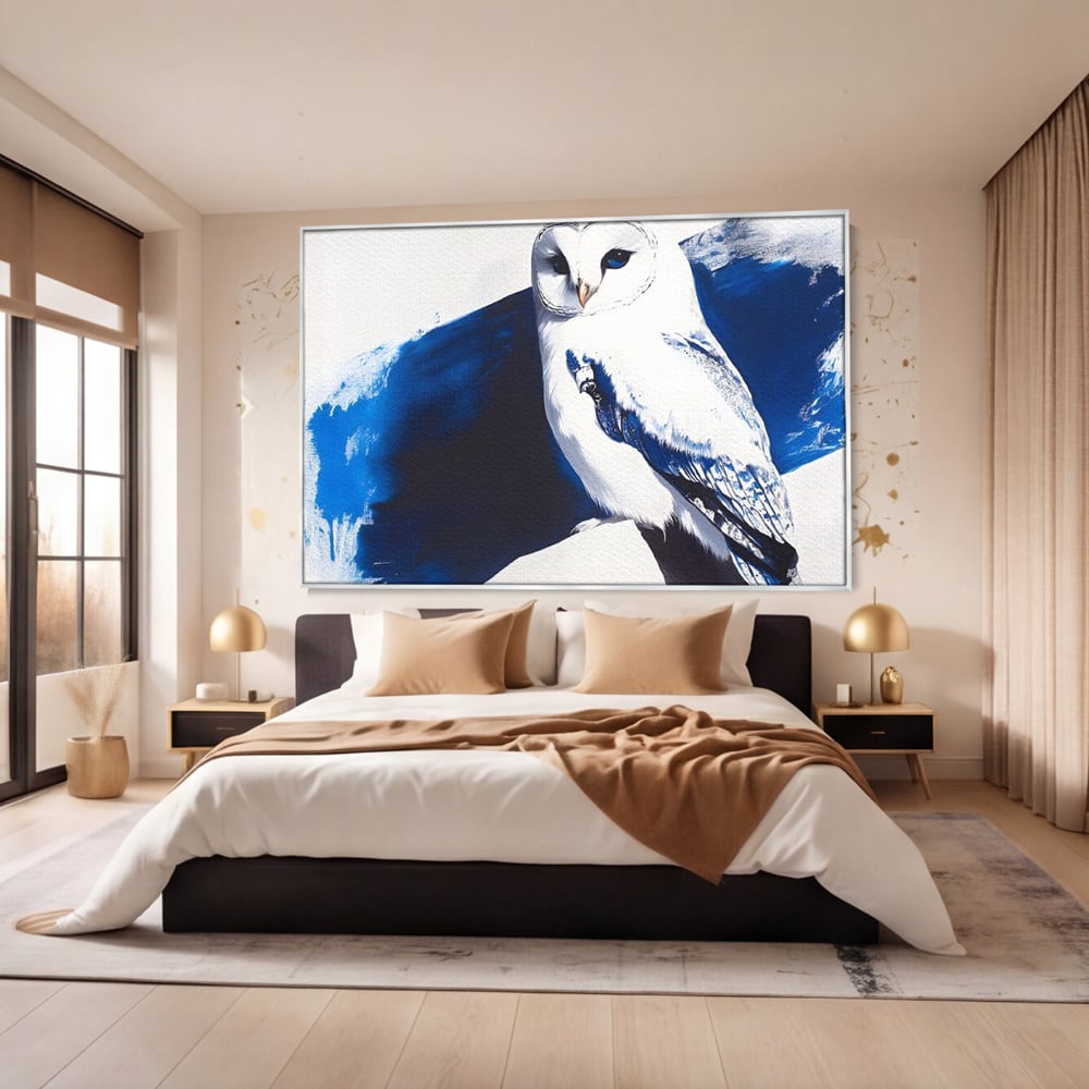 Tablou Canvas Premium, LuxCanva® M1093, Contur de Gheata, Cobalt, Gheata, Alb, Puritate, Mister, Bufnita, Claritate, Meditatie, Natural, Calm, Relaxare, Birou, Living, Camera Copil
