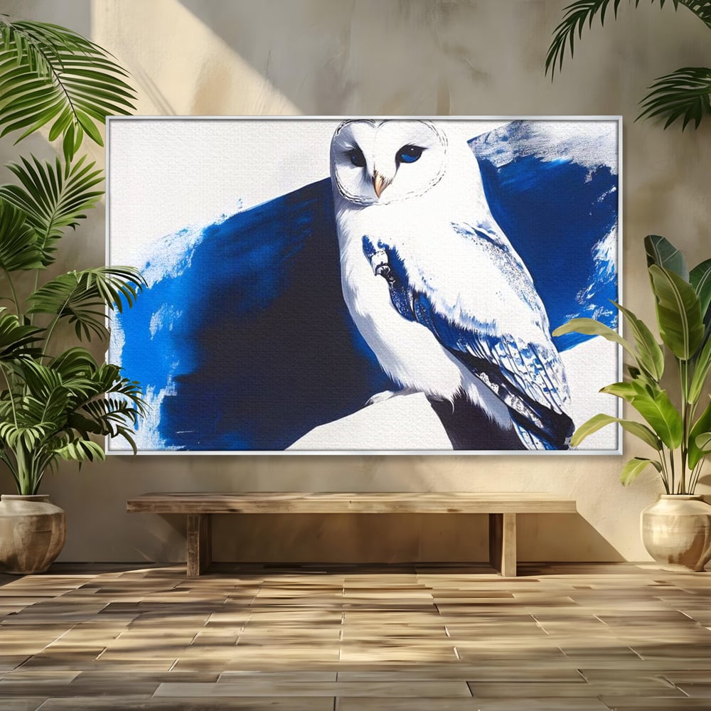 Tablou Canvas Premium, LuxCanva® M1093, Contur de Gheata, Cobalt, Gheata, Alb, Puritate, Mister, Bufnita, Claritate, Meditatie, Natural, Calm, Relaxare, Birou, Living, Camera Copil