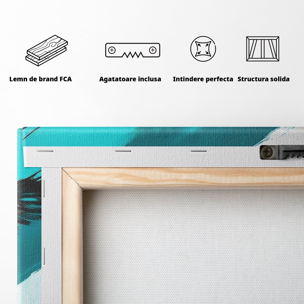 Tablou Canvas Premium, LuxCanva® M1094, Mesager Nevazut, Vultur, Zbor, Aripi, Libertate, Putere, Contrast, Turcoaz, Azur, Metalic, Grafit, Pictura, Birou, Living, Camera Copil