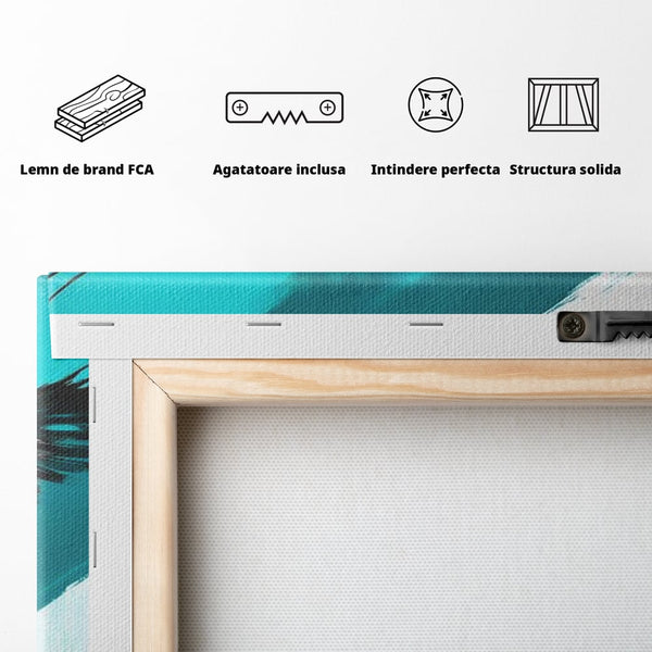 Tablou Canvas Premium, LuxCanva® M1094, Mesager Nevazut, Vultur, Zbor, Aripi, Libertate, Putere, Contrast, Turcoaz, Azur, Metalic, Grafit, Pictura, Birou, Living, Camera Copil