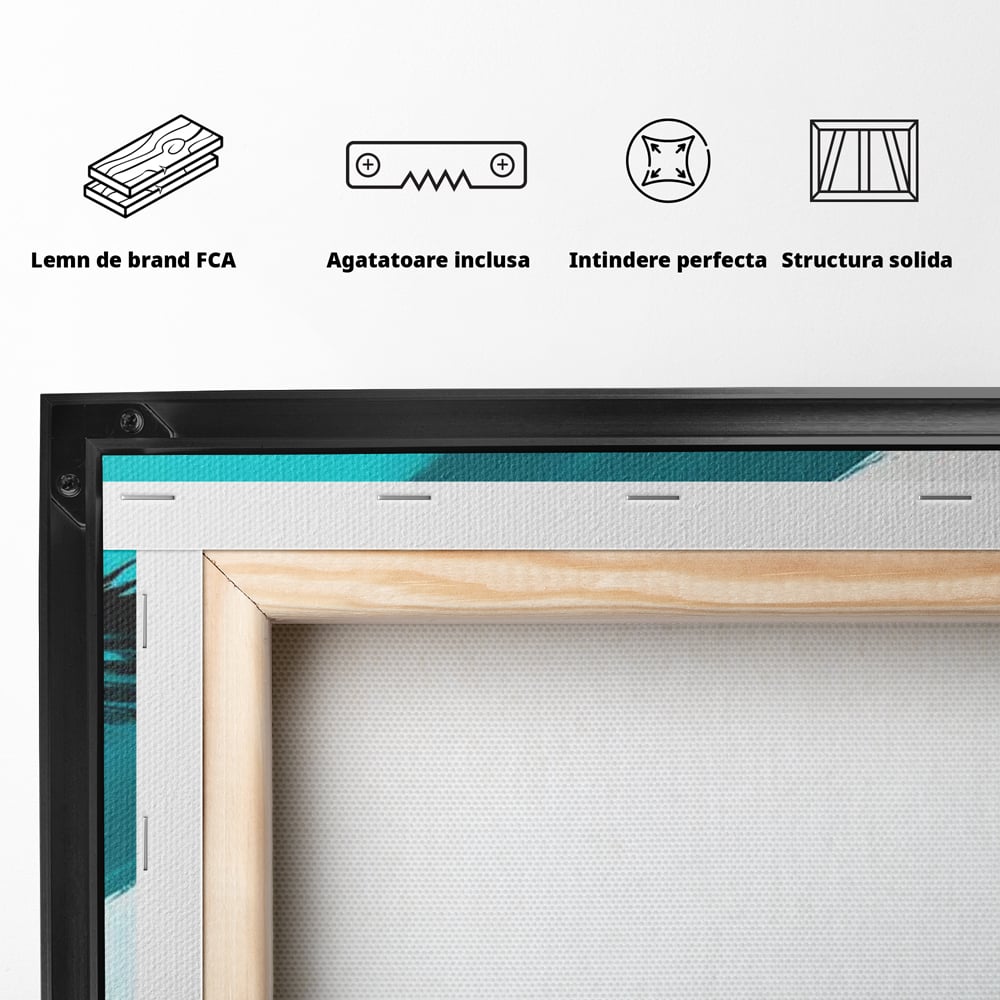 Tablou Canvas Premium, LuxCanva® M1094, Mesager Nevazut, Vultur, Zbor, Aripi, Libertate, Putere, Contrast, Turcoaz, Azur, Metalic, Grafit, Pictura, Birou, Living, Camera Copil