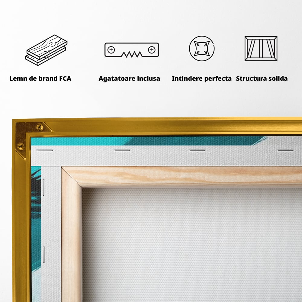 Tablou Canvas Premium, LuxCanva® M1094, Mesager Nevazut, Vultur, Zbor, Aripi, Libertate, Putere, Contrast, Turcoaz, Azur, Metalic, Grafit, Pictura, Birou, Living, Camera Copil