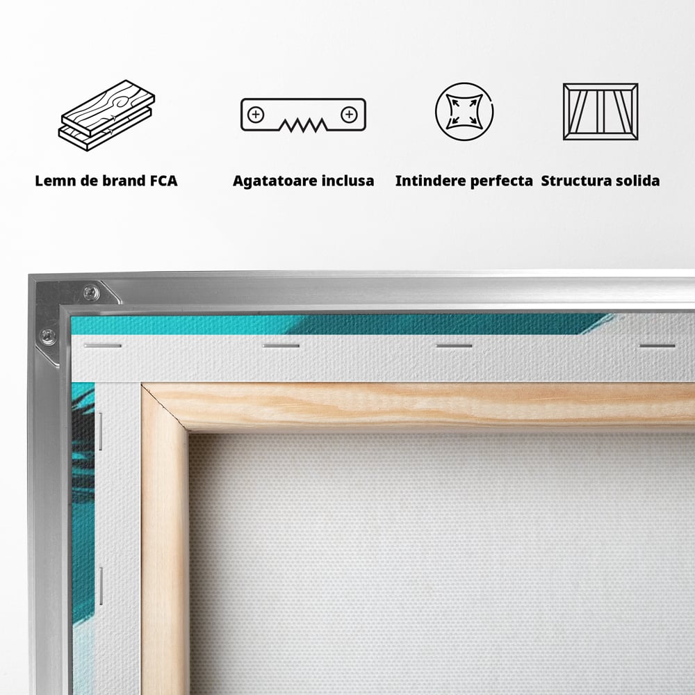 Tablou Canvas Premium, LuxCanva® M1094, Mesager Nevazut, Vultur, Zbor, Aripi, Libertate, Putere, Contrast, Turcoaz, Azur, Metalic, Grafit, Pictura, Birou, Living, Camera Copil
