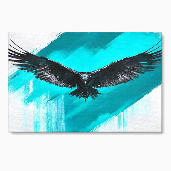 Tablou Canvas Premium, LuxCanva® M1094, Mesager Nevazut, Vultur, Zbor, Aripi, Libertate, Putere, Contrast, Turcoaz, Azur, Metalic, Grafit, Pictura, Birou, Living, Camera Copil