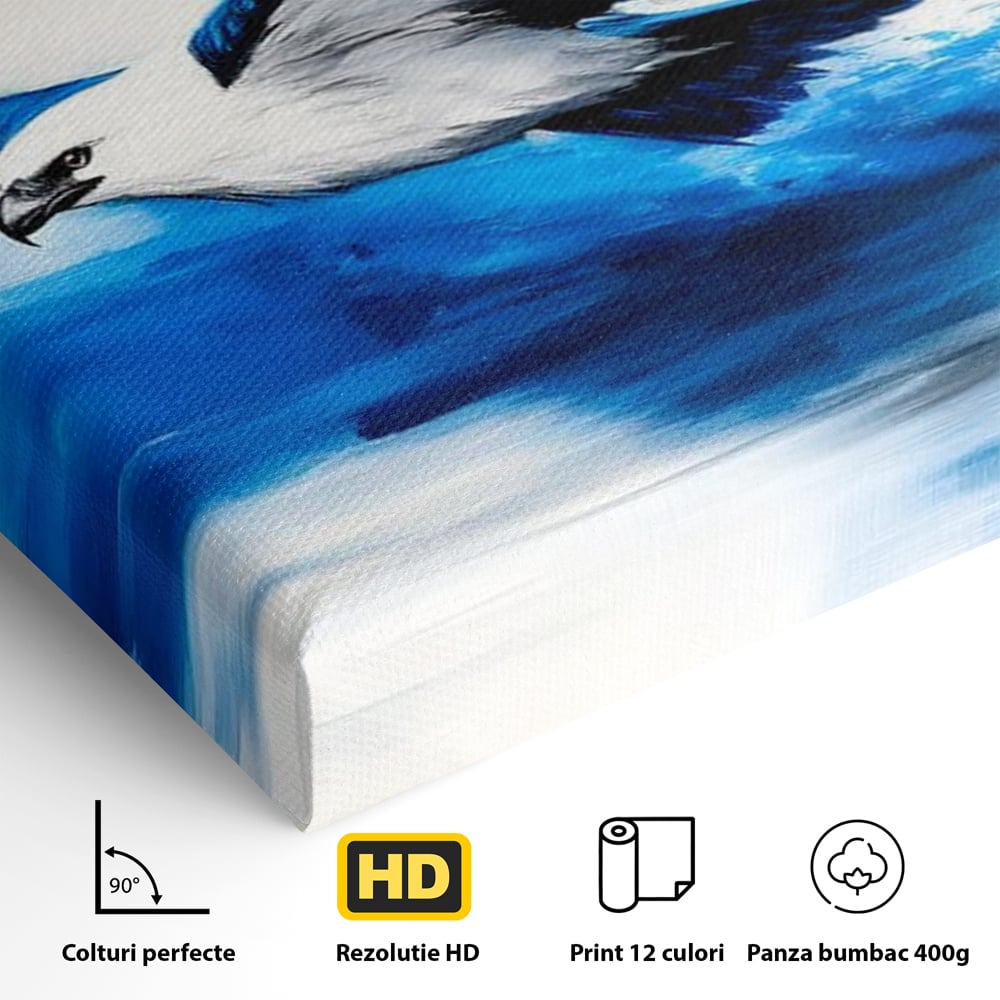 Tablou Canvas Premium, LuxCanva® M1096, Aripile Oceanului, Ocean, Apa, Vultur, Pasare, Zbor, Rece, Impact, Cobalt, Azur, Directie, Control, Pictura, Birou, Living, Camera Copil