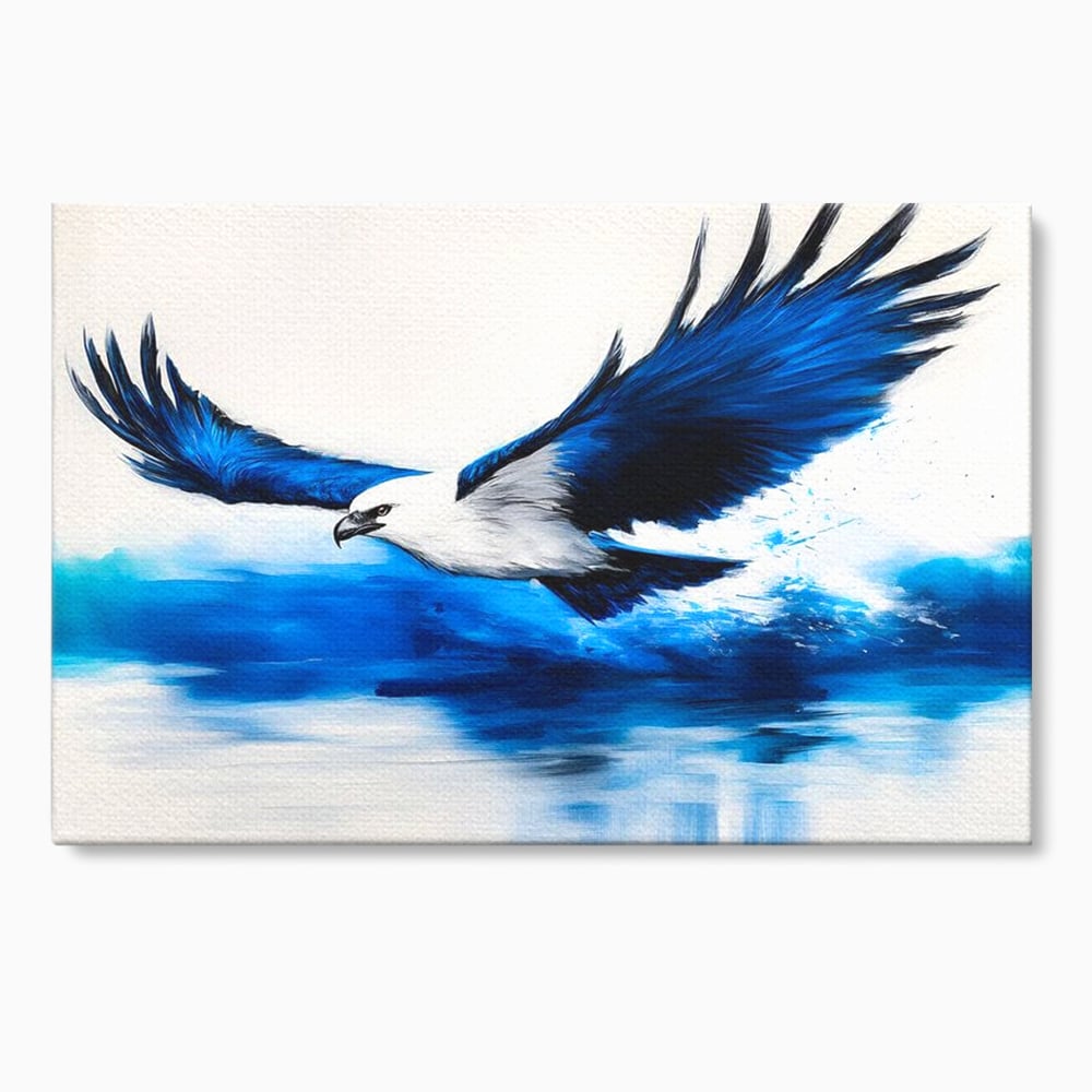 Tablou Canvas Premium, LuxCanva® M1096, Aripile Oceanului, Ocean, Apa, Vultur, Pasare, Zbor, Rece, Impact, Cobalt, Azur, Directie, Control, Pictura, Birou, Living, Camera Copil