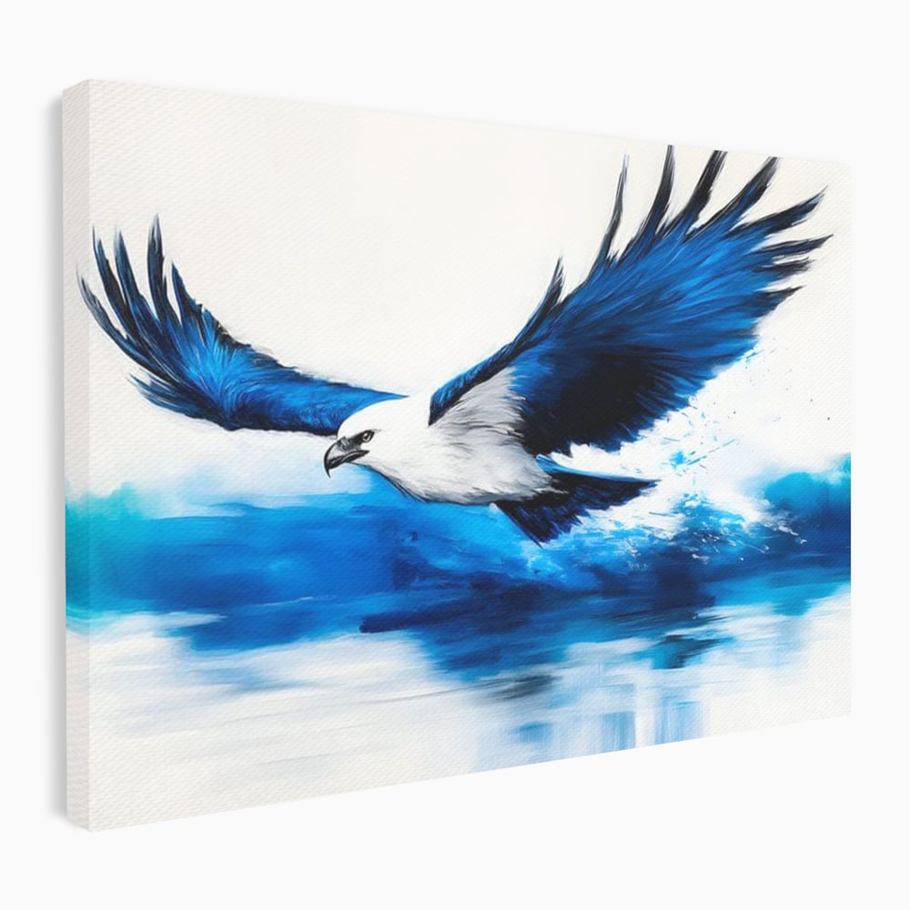 Tablou Canvas Premium, LuxCanva® M1096, Aripile Oceanului, Ocean, Apa, Vultur, Pasare, Zbor, Rece, Impact, Cobalt, Azur, Directie, Control, Pictura, Birou, Living, Camera Copil