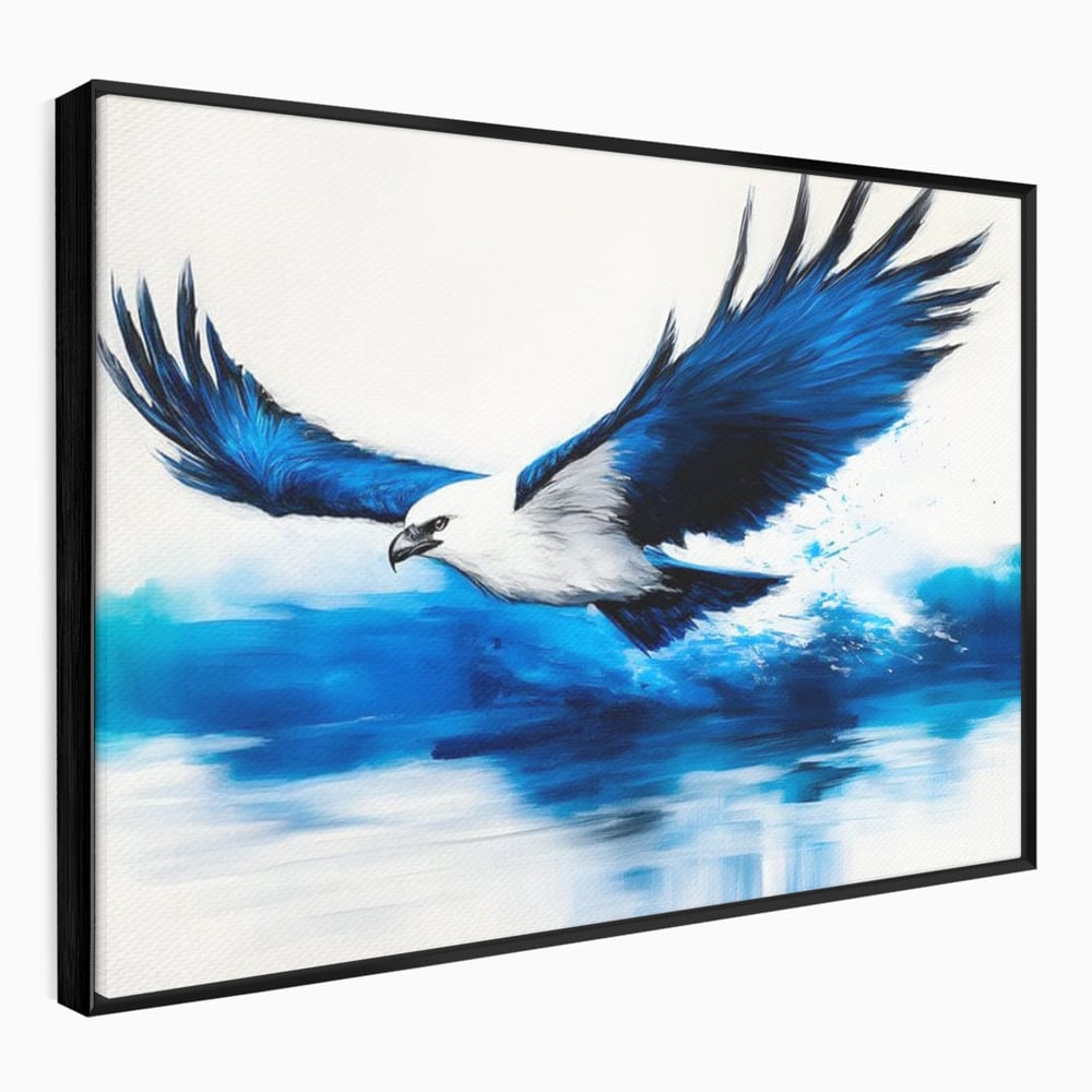 Tablou Canvas Premium, LuxCanva® M1096, Aripile Oceanului, Ocean, Apa, Vultur, Pasare, Zbor, Rece, Impact, Cobalt, Azur, Directie, Control, Pictura, Birou, Living, Camera Copil