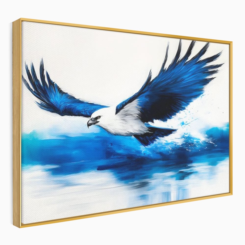Tablou Canvas Premium, LuxCanva® M1096, Aripile Oceanului, Ocean, Apa, Vultur, Pasare, Zbor, Rece, Impact, Cobalt, Azur, Directie, Control, Pictura, Birou, Living, Camera Copil