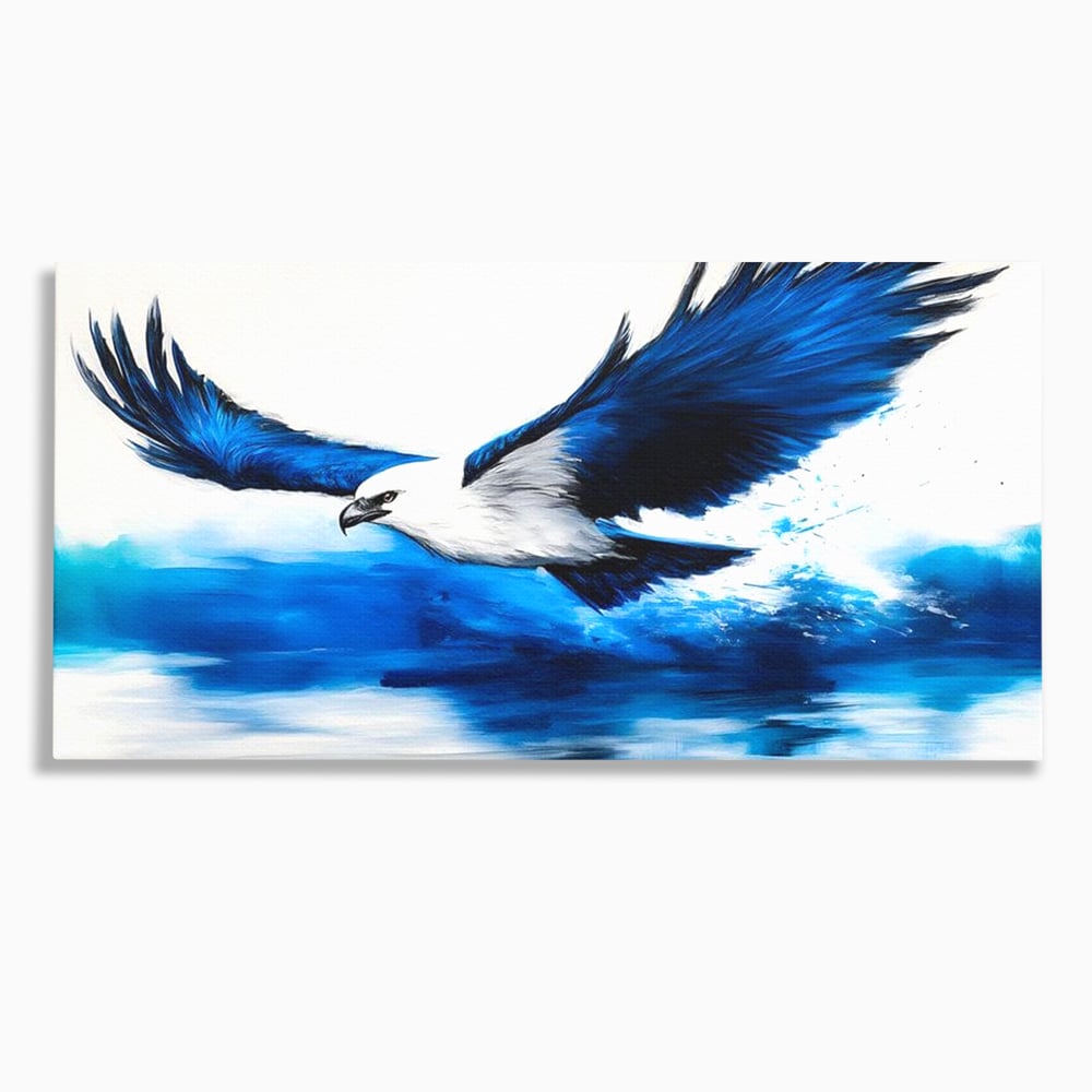 Tablou Canvas Premium, LuxCanva® M1096, Aripile Oceanului, Ocean, Apa, Vultur, Pasare, Zbor, Rece, Impact, Cobalt, Azur, Directie, Control, Pictura, Birou, Living, Camera Copil