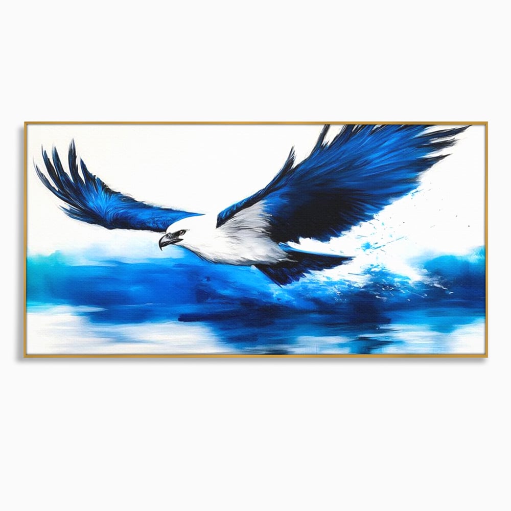 Tablou Canvas Premium, LuxCanva® M1096, Aripile Oceanului, Ocean, Apa, Vultur, Pasare, Zbor, Rece, Impact, Cobalt, Azur, Directie, Control, Pictura, Birou, Living, Camera Copil