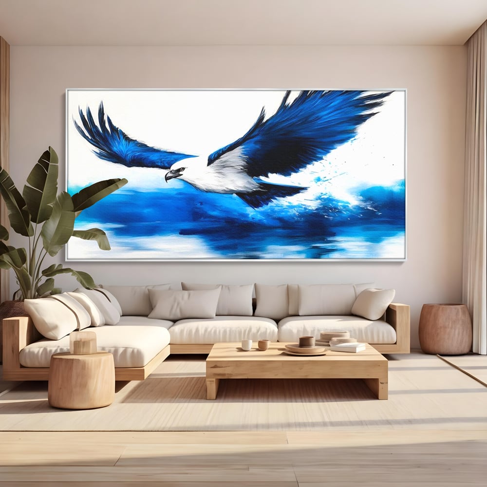 Tablou Canvas Premium, LuxCanva® M1096, Aripile Oceanului, Ocean, Apa, Vultur, Pasare, Zbor, Rece, Impact, Cobalt, Azur, Directie, Control, Pictura, Birou, Living, Camera Copil