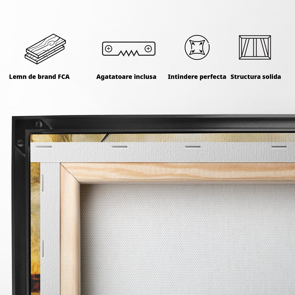 Tablou Canvas Premium, LuxCanva® M1099, Zbor printre Flacari, Semiluna, Corb, Zbor, Flacara, Foc, Cenusa, Magie, Silueta, Simbol, Spirit, Birou, Living, Camera Copil