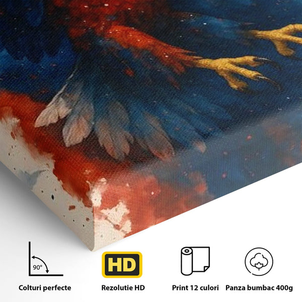 Leinwand Wandbilder Leinwand Premium, LuxCanva® M1103, Adler der Nation, Adler, Flug, Dynamik, Explosion, Aquarell, Freiheit, Symbol, Angriff, Flügel, Vogel, Mut, Büro, Wohnen, Kinderzimmer