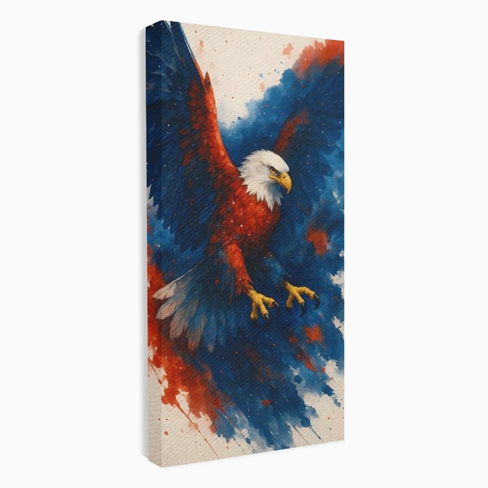 Leinwand Wandbilder Leinwand Premium, LuxCanva® M1103, Adler der Nation, Adler, Flug, Dynamik, Explosion, Aquarell, Freiheit, Symbol, Angriff, Flügel, Vogel, Mut, Büro, Wohnen, Kinderzimmer