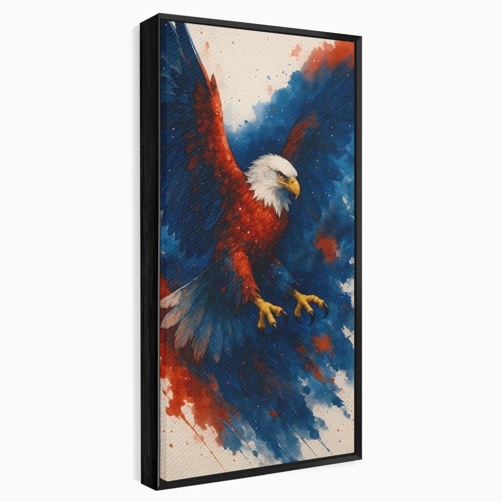 Leinwand Wandbilder Leinwand Premium, LuxCanva® M1103, Adler der Nation, Adler, Flug, Dynamik, Explosion, Aquarell, Freiheit, Symbol, Angriff, Flügel, Vogel, Mut, Büro, Wohnen, Kinderzimmer