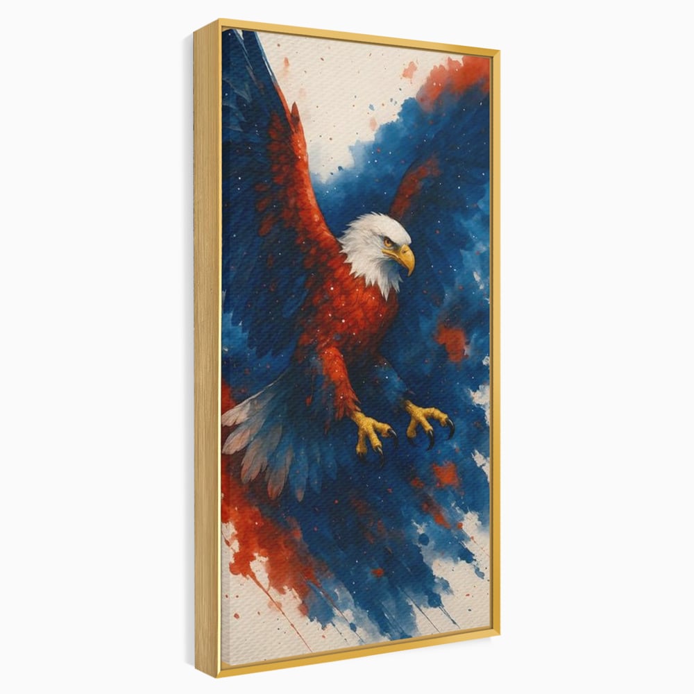 Leinwand Wandbilder Leinwand Premium, LuxCanva® M1103, Adler der Nation, Adler, Flug, Dynamik, Explosion, Aquarell, Freiheit, Symbol, Angriff, Flügel, Vogel, Mut, Büro, Wohnen, Kinderzimmer