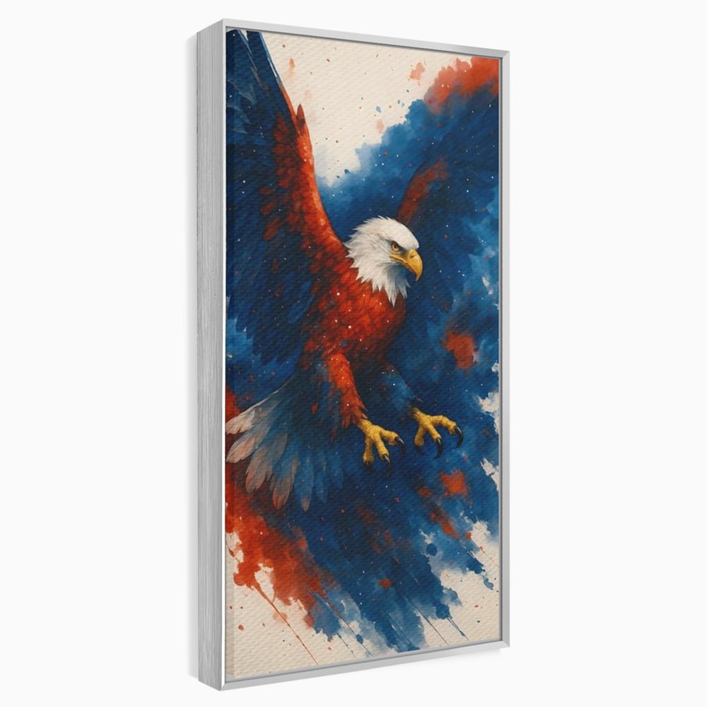 Leinwand Wandbilder Leinwand Premium, LuxCanva® M1103, Adler der Nation, Adler, Flug, Dynamik, Explosion, Aquarell, Freiheit, Symbol, Angriff, Flügel, Vogel, Mut, Büro, Wohnen, Kinderzimmer