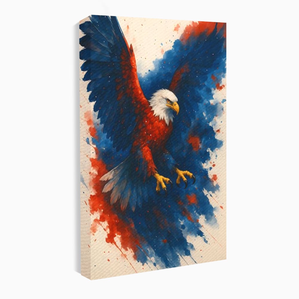 Leinwand Wandbilder Leinwand Premium, LuxCanva® M1103, Adler der Nation, Adler, Flug, Dynamik, Explosion, Aquarell, Freiheit, Symbol, Angriff, Flügel, Vogel, Mut, Büro, Wohnen, Kinderzimmer