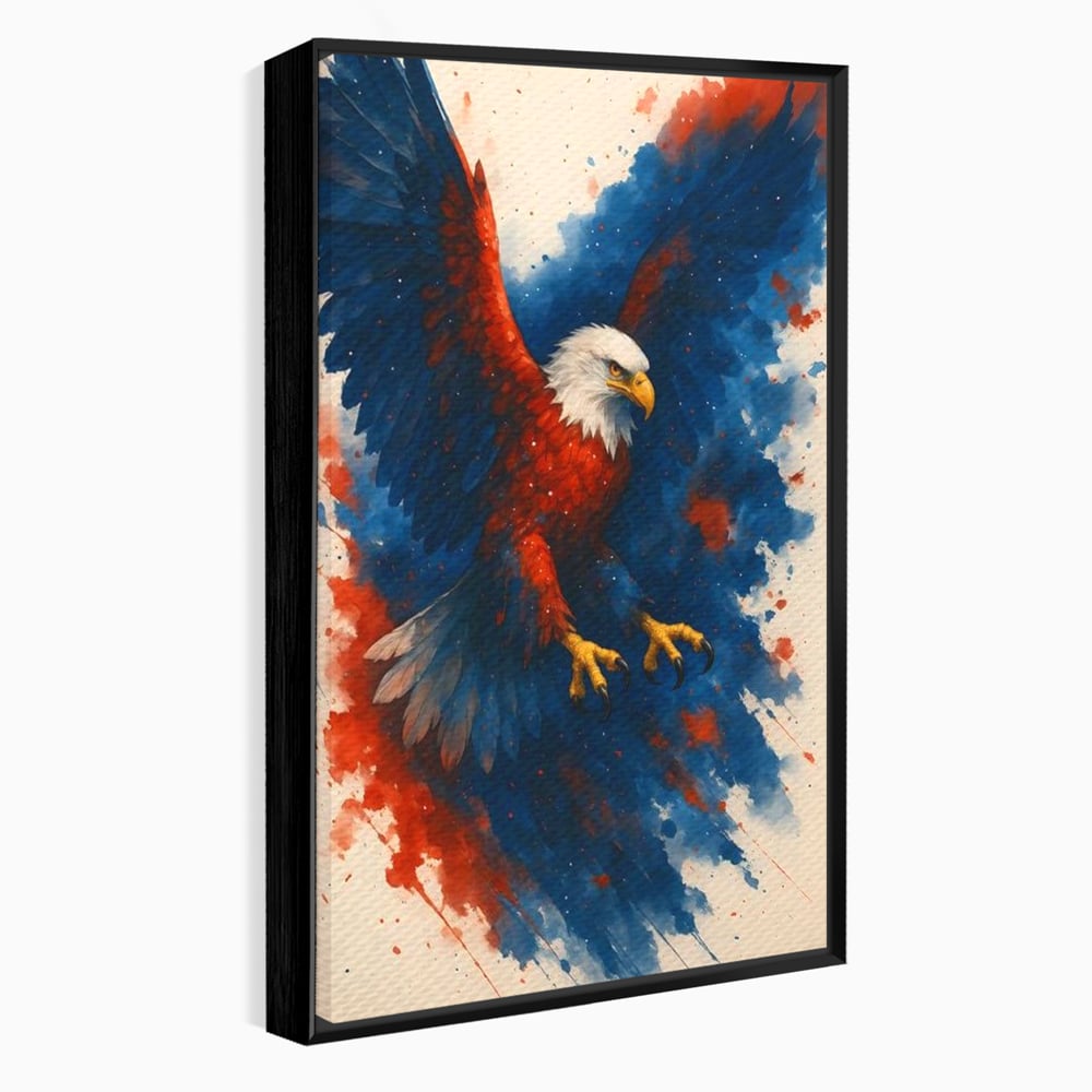 Leinwand Wandbilder Leinwand Premium, LuxCanva® M1103, Adler der Nation, Adler, Flug, Dynamik, Explosion, Aquarell, Freiheit, Symbol, Angriff, Flügel, Vogel, Mut, Büro, Wohnen, Kinderzimmer