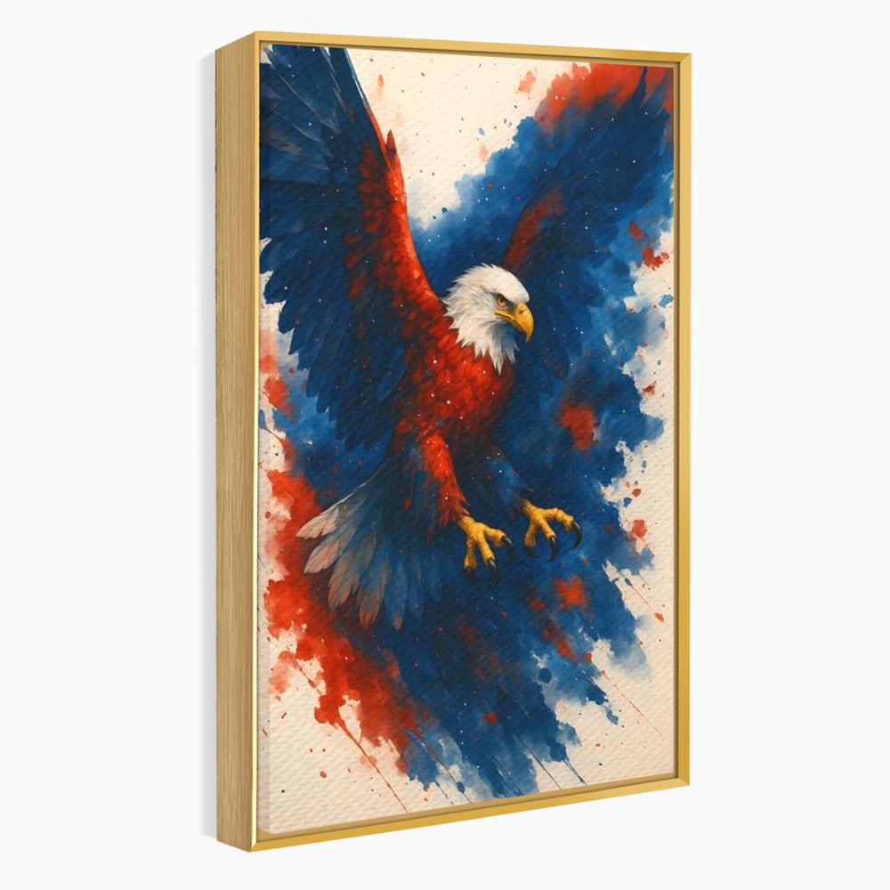 Leinwand Wandbilder Leinwand Premium, LuxCanva® M1103, Adler der Nation, Adler, Flug, Dynamik, Explosion, Aquarell, Freiheit, Symbol, Angriff, Flügel, Vogel, Mut, Büro, Wohnen, Kinderzimmer