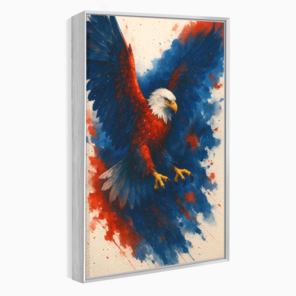 Leinwand Wandbilder Leinwand Premium, LuxCanva® M1103, Adler der Nation, Adler, Flug, Dynamik, Explosion, Aquarell, Freiheit, Symbol, Angriff, Flügel, Vogel, Mut, Büro, Wohnen, Kinderzimmer
