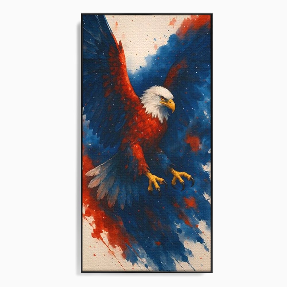 Leinwand Wandbilder Leinwand Premium, LuxCanva® M1103, Adler der Nation, Adler, Flug, Dynamik, Explosion, Aquarell, Freiheit, Symbol, Angriff, Flügel, Vogel, Mut, Büro, Wohnen, Kinderzimmer