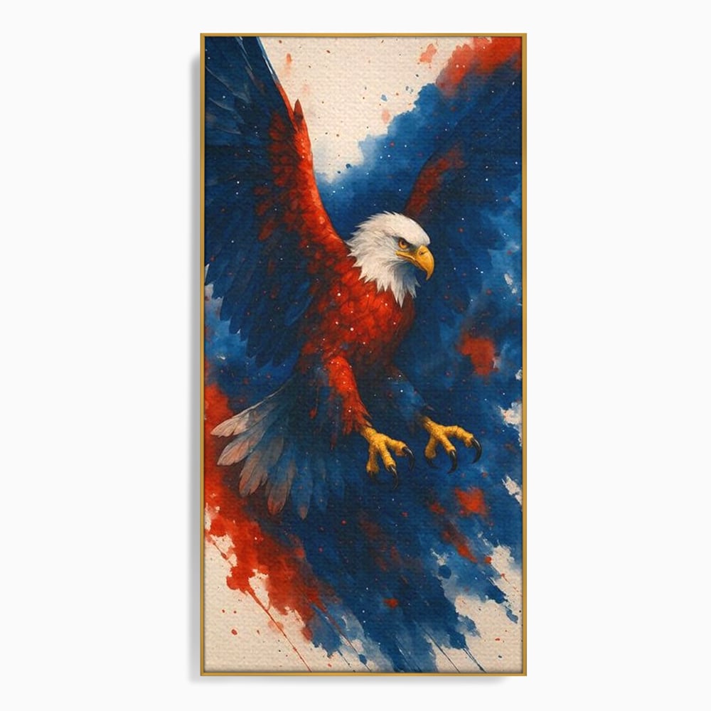 Leinwand Wandbilder Leinwand Premium, LuxCanva® M1103, Adler der Nation, Adler, Flug, Dynamik, Explosion, Aquarell, Freiheit, Symbol, Angriff, Flügel, Vogel, Mut, Büro, Wohnen, Kinderzimmer