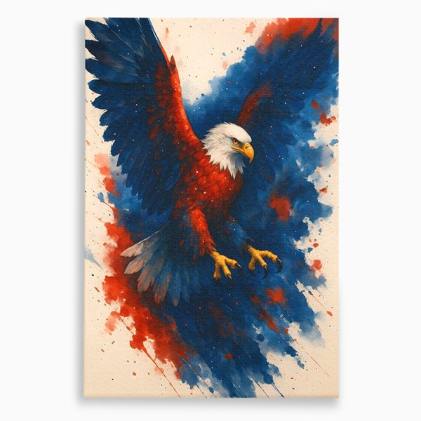 Leinwand Wandbilder Leinwand Premium, LuxCanva® M1103, Adler der Nation, Adler, Flug, Dynamik, Explosion, Aquarell, Freiheit, Symbol, Angriff, Flügel, Vogel, Mut, Büro, Wohnen, Kinderzimmer