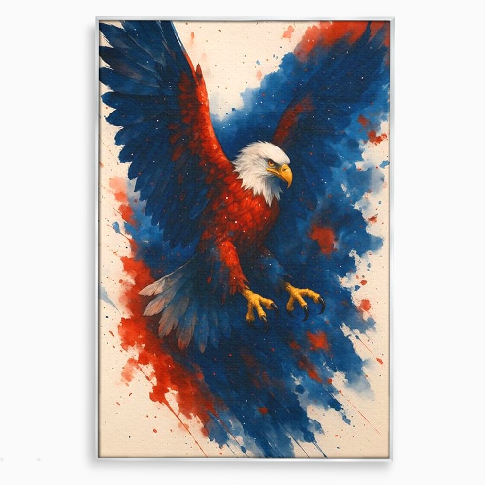 Leinwand Wandbilder Leinwand Premium, LuxCanva® M1103, Adler der Nation, Adler, Flug, Dynamik, Explosion, Aquarell, Freiheit, Symbol, Angriff, Flügel, Vogel, Mut, Büro, Wohnen, Kinderzimmer