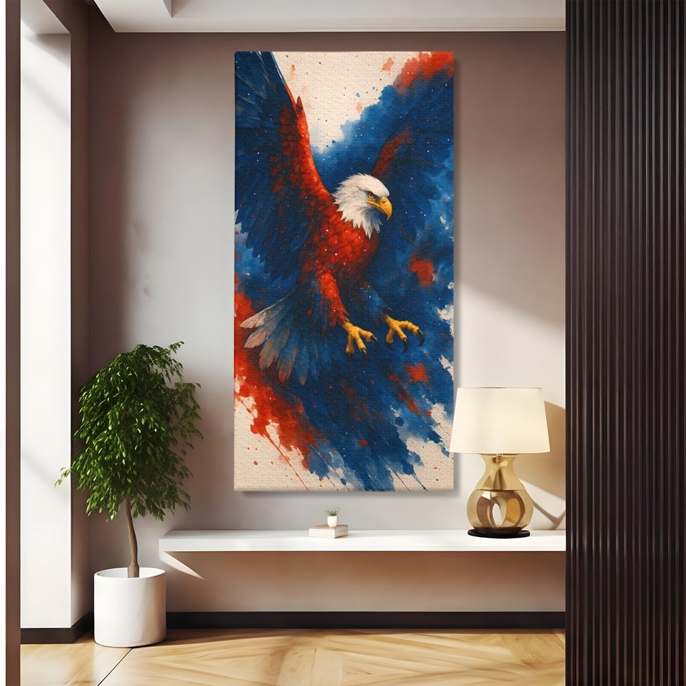 Leinwand Wandbilder Leinwand Premium, LuxCanva® M1103, Adler der Nation, Adler, Flug, Dynamik, Explosion, Aquarell, Freiheit, Symbol, Angriff, Flügel, Vogel, Mut, Büro, Wohnen, Kinderzimmer