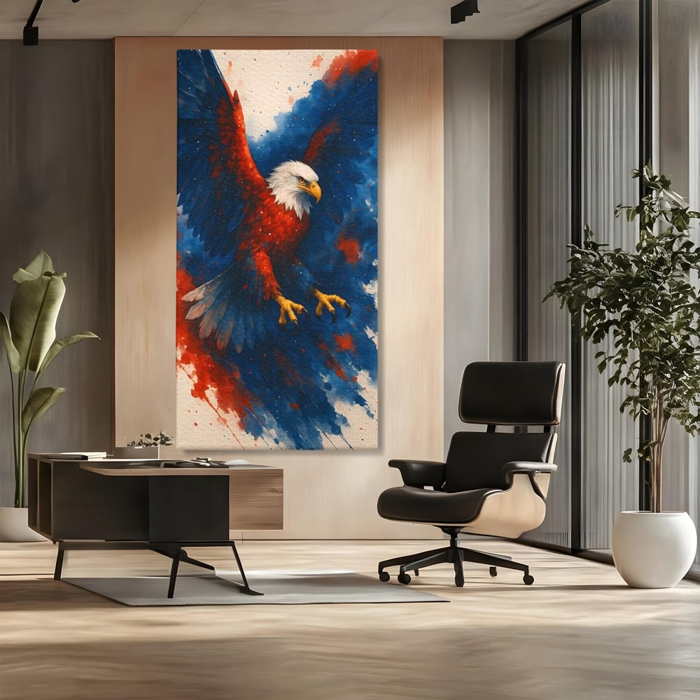 Leinwand Wandbilder Leinwand Premium, LuxCanva® M1103, Adler der Nation, Adler, Flug, Dynamik, Explosion, Aquarell, Freiheit, Symbol, Angriff, Flügel, Vogel, Mut, Büro, Wohnen, Kinderzimmer